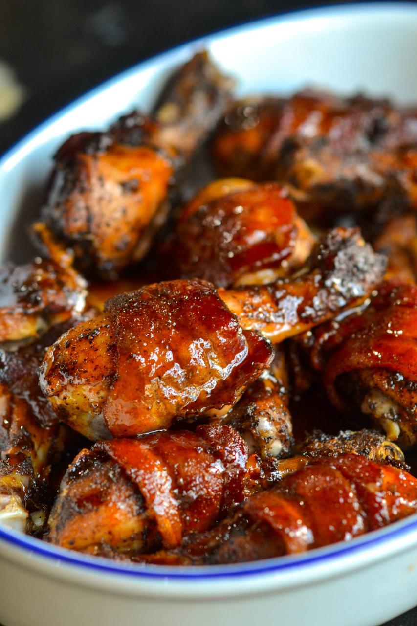 Bacon wrapped chicken drumsticks - I Love CB Foods