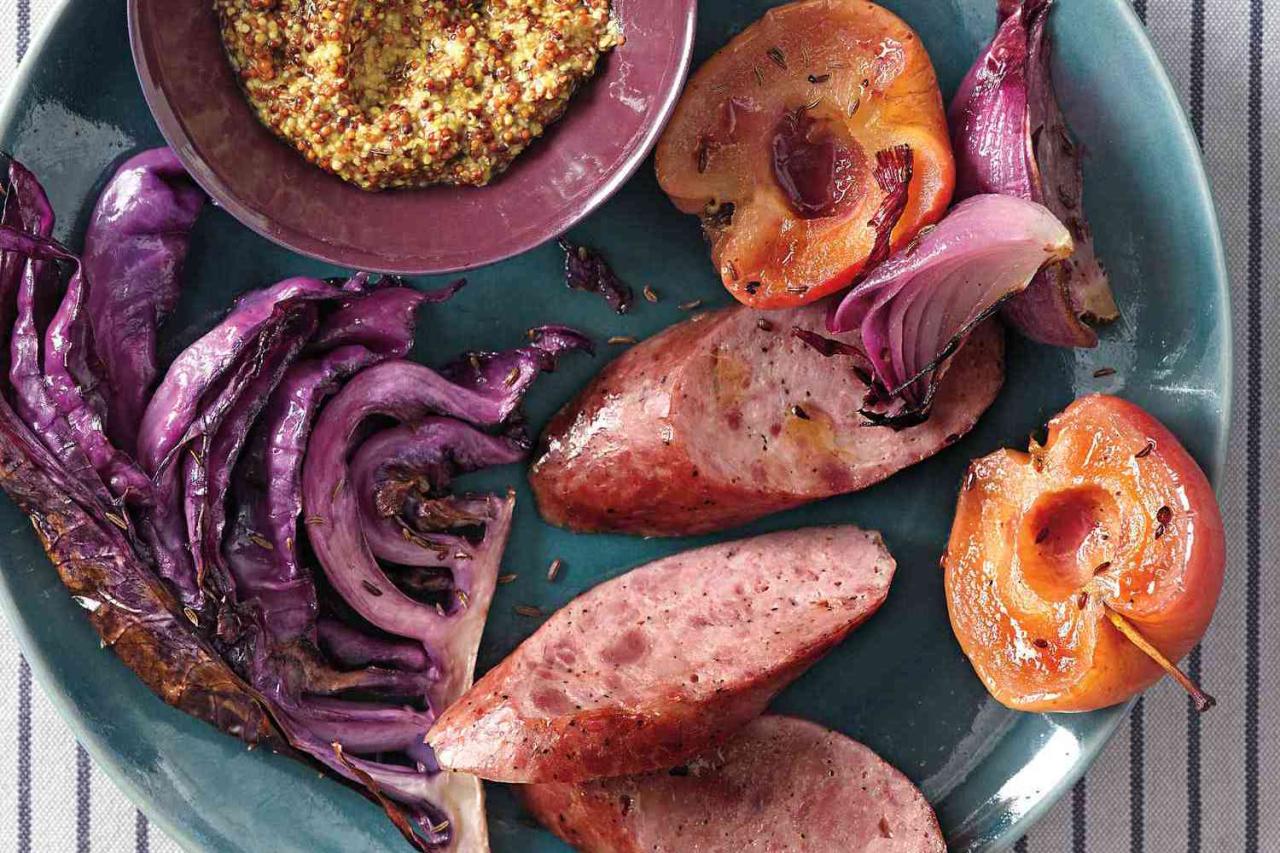 Roasted Kielbasa With Apples and Cabbage Recipe (With Video)
